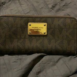MK wallet brown